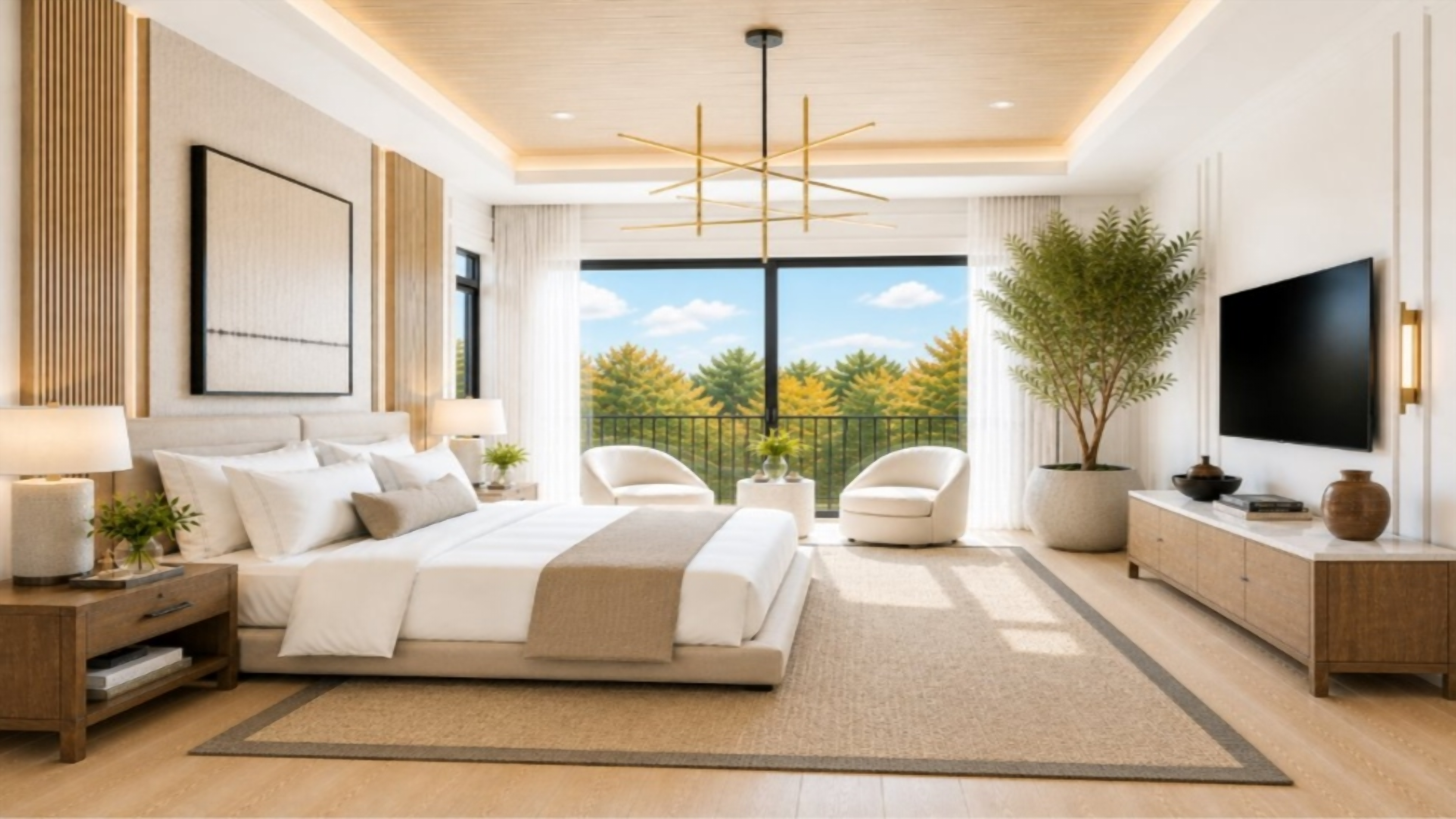 Primary suite with private balcony