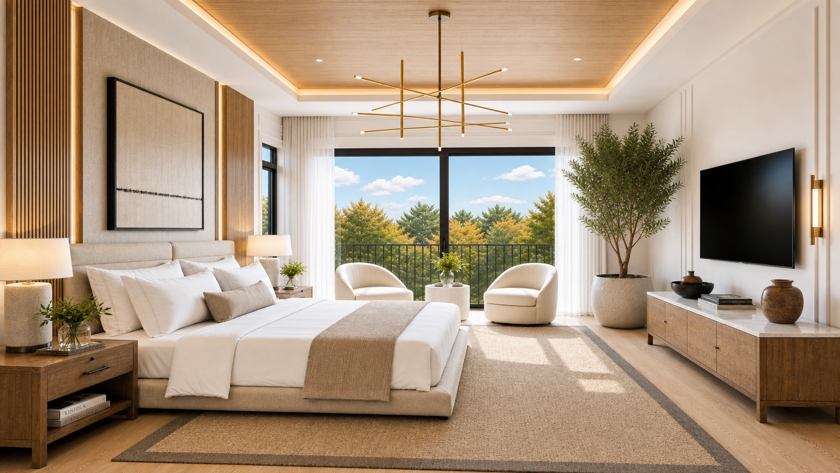 Primary suite with private balcony